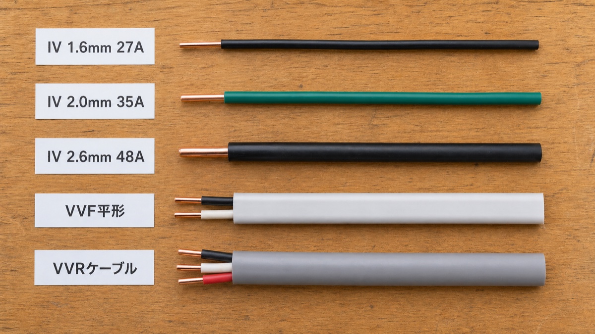 電線の許容電流ガイド｜IV線・VVF早見表＋減少係数・温度補正をプロが解説
