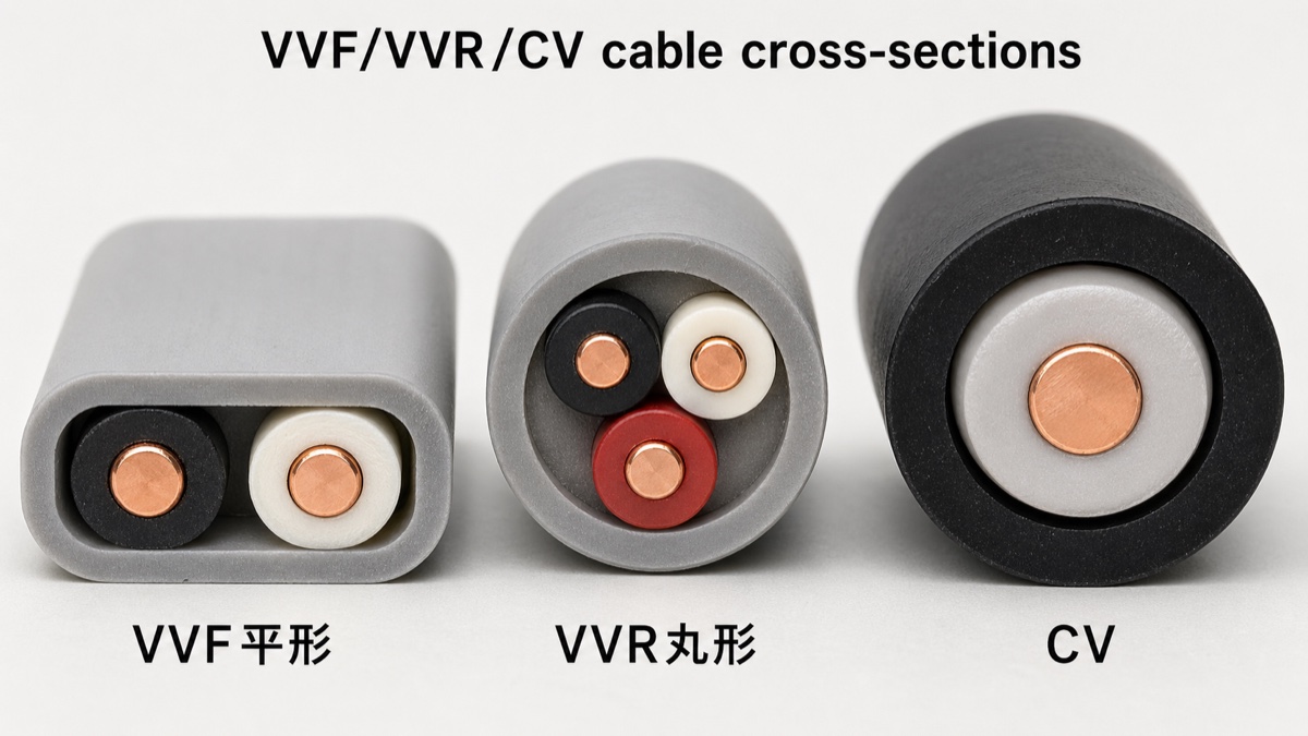 VVF・VVR・CVケーブルの違い｜屋内配線の使い分け早見表