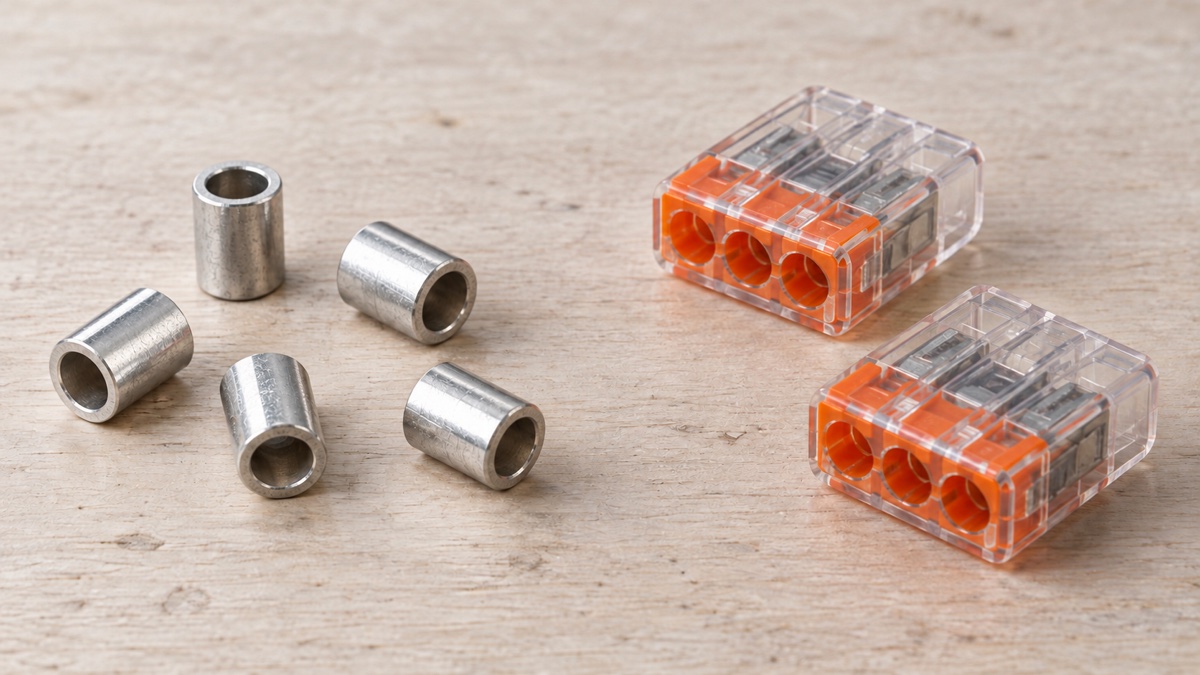 リングスリーブ vs 差込形コネクタ｜電気工事士が解説する使い分けの基準のテーマを表すイメージ（実製品・実際の施工写真ではありません）